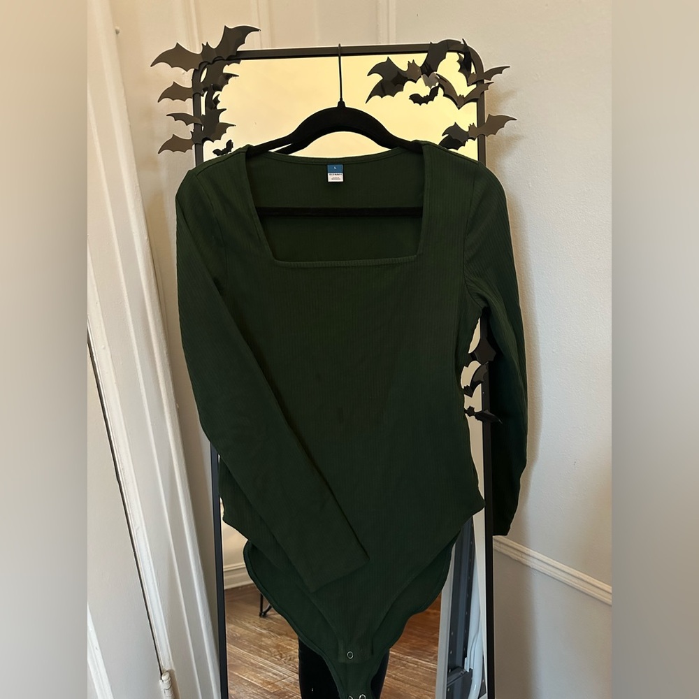 Old Navy Forest Green Square-Neck Bodysuit – Size L